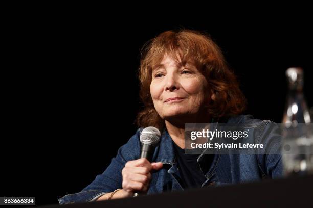 Director Diane Kurys attends "Bienvenue a Diane Kurys" master class during 9th Film Festival Lumiere on October 20, 2017 in Lyon, France.