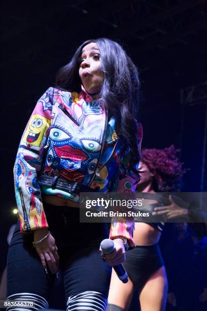 Rapper Cardi B performs live in concert at Echostage for Howard Homecoming on October 19, 2017 in Washington, DC.