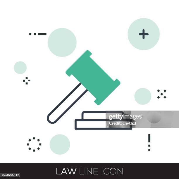 law line icon - gavel logo stock illustrations