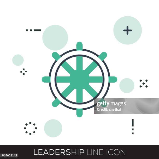 leadership line icon - practice management software stock illustrations