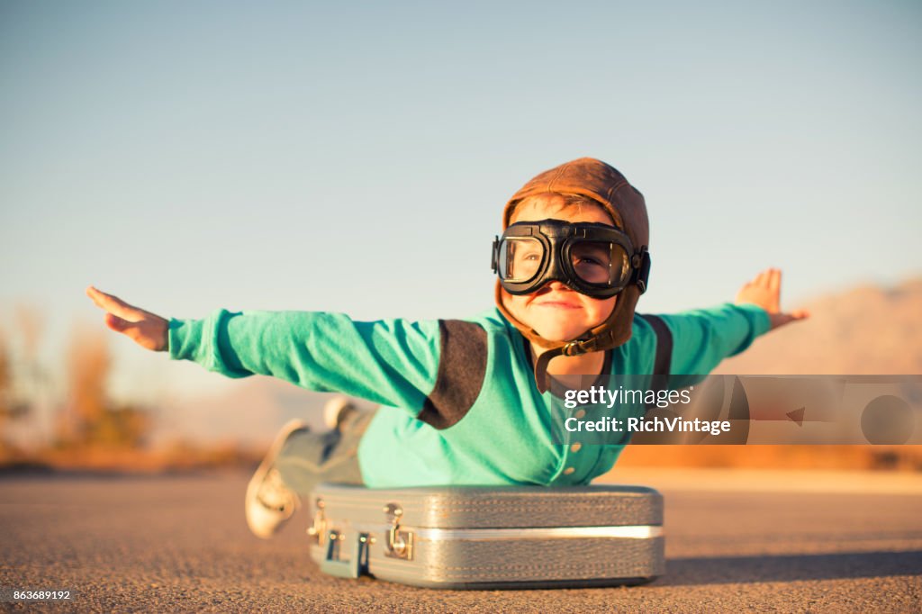 Young Boy Dreams of Air Travel