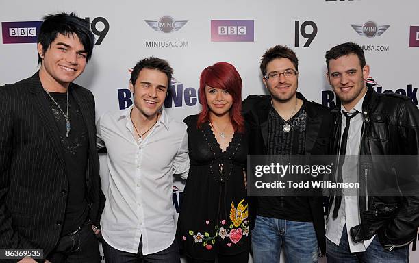 American Idol top 5 finalists Adam Lambert, Kris Allen, Allison Iraheta, Danny Gokey, Matt Giraud attend the Champagne Launch Of BritWeek 2009 on...