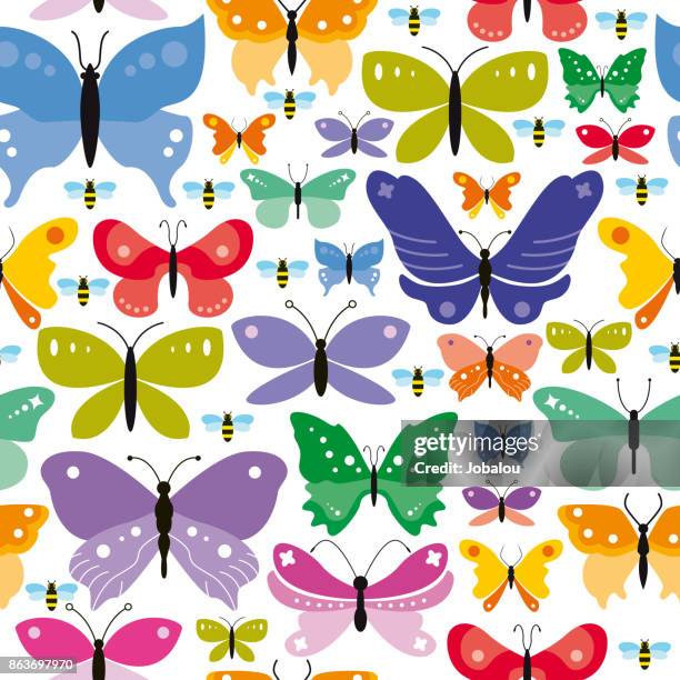 簡単なシームレスな蝶背景 - butterfly insect点のイラスト素材／クリップアート素材／マンガ素材／アイコン素材
