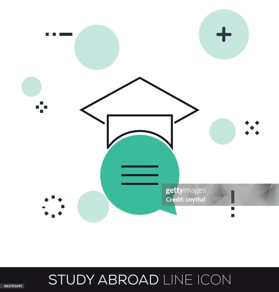STUDY ABROAD LINE ICON