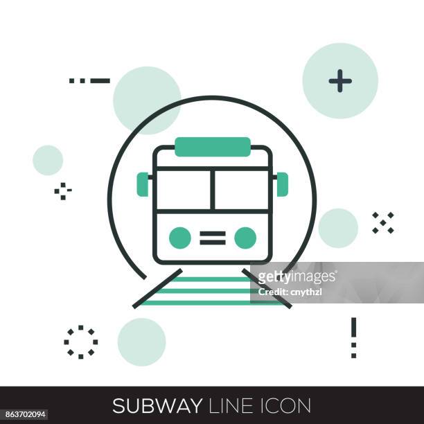 stockillustraties, clipart, cartoons en iconen met metro lijn pictogram - subway train