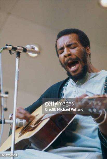 American musician and singer-songwriter Richie Havens at Crystal Palace, London, 3rd June 1972.