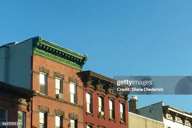 row houses in brooklyn new york - diane diederich fotografías e imágenes de stock