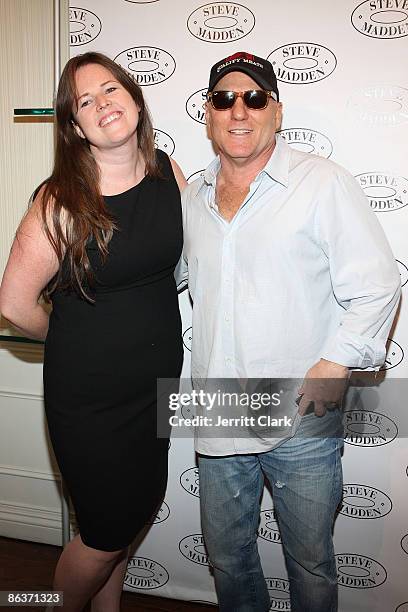 Katie Caperton, Editor-in-chief of OK! Magazine and Steve Madden attend a Chester French performance at Steven By Steve Madden on April 29, 2009 in...