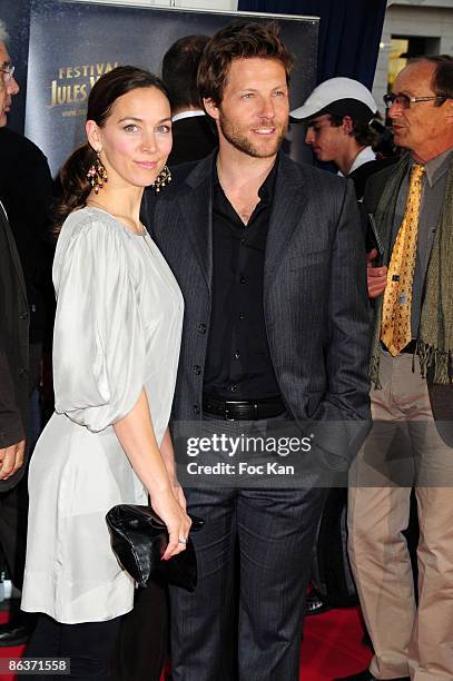 Actors Kerry Norton and Jamie Bamber attend the Jules Verne 2009 Adventure Film Festival-Day 1 at the Grand Rex Cinema on April 24, 2009 in Paris,...