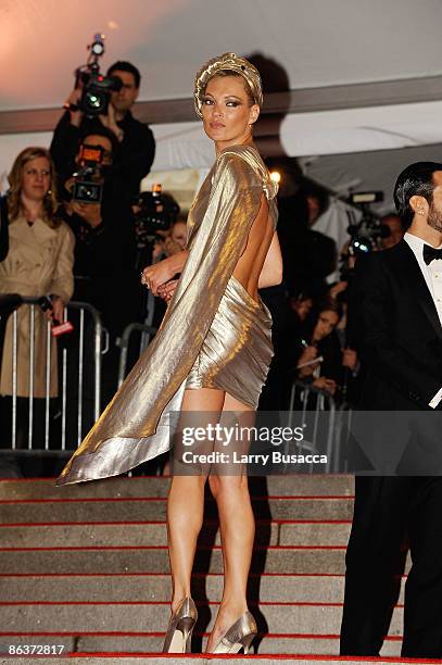 Model Kate Moss attends "The Model as Muse: Embodying Fashion" Costume Institute Gala at The Metropolitan Museum of Art on May 4, 2009 in New York...