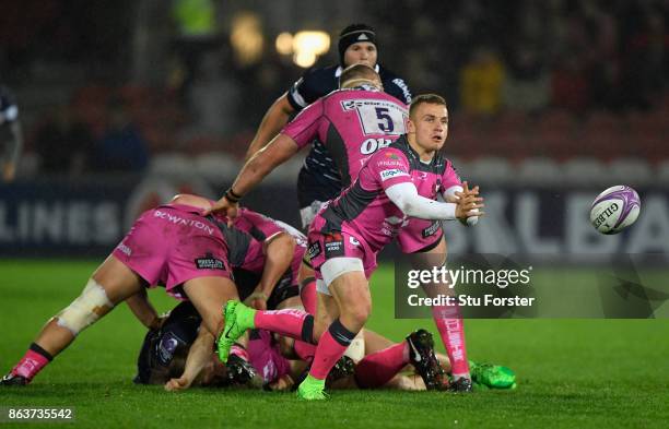 Gloucester player Ben Vellacott in action during the European Rugby Challenge Cup match between Gloucester Rugby and Agen at Kingsholm on October 19,...