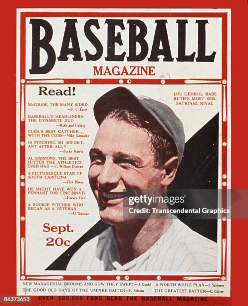 Lou Gehrig graces the cover of Baseball Magazine in this September, 1929 issue.
