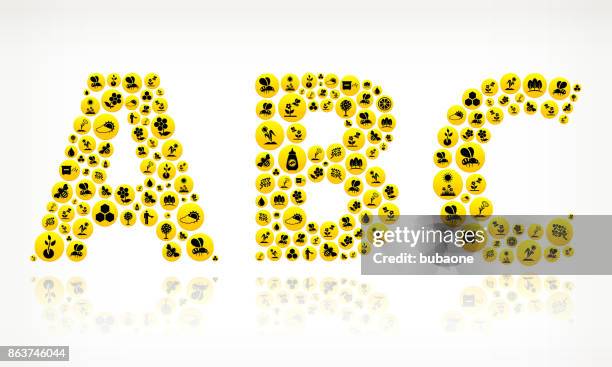 ilustraciones, imágenes clip art, dibujos animados e iconos de stock de abc miel abeja vector patrón de botón amarillo - letra a con flores vector a