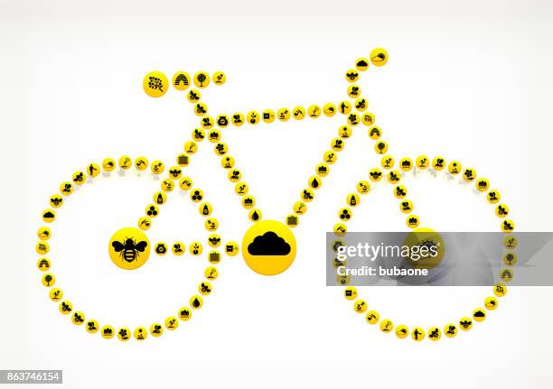 bicycle honey bee vector yellow button pattern - bee pattern stock illustrations