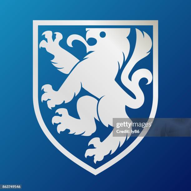 lion crest - lion cub stock illustrations