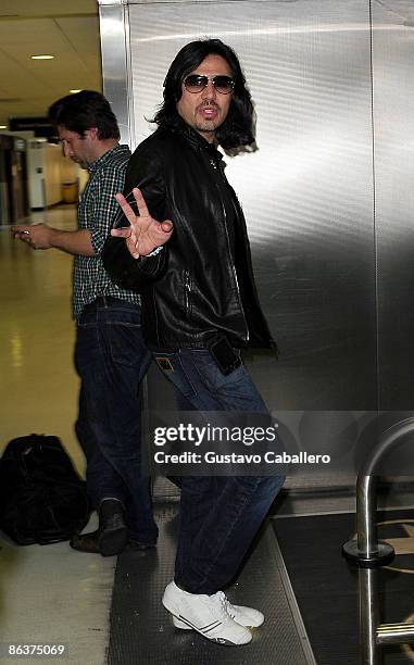 Adolfo Angel leader of the band "Los Temerarios" is seen on May 4, 2009 in Miami Beach, Florida.