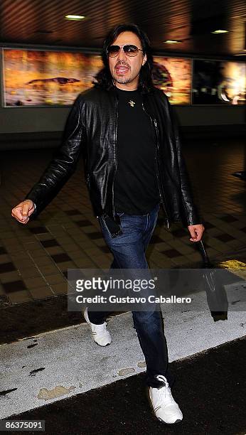 Adolfo Angel leader of the band "Los Temerarios" is seen on May 4, 2009 in Miami Beach, Florida.