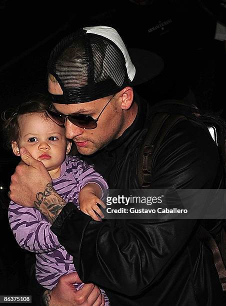 Harlow Winter Kate Madden and father Joel Madden are seen on May 4, 2009 in Miami Beach, Florida.