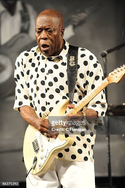 Blues and Rock Guitar Legend Buddy Guy performs on Day 4 of the 2nd Weekend of the 40th Annual New Orleans Jazz & Heritage Festival Presented by...