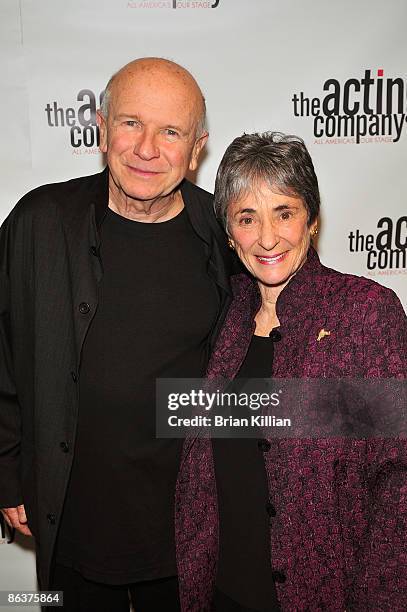Playwright Terrence McNally and producing artistic director for The Acting Company, Margot Harley, attend the Kander & Ebb Come to the Cabaret...