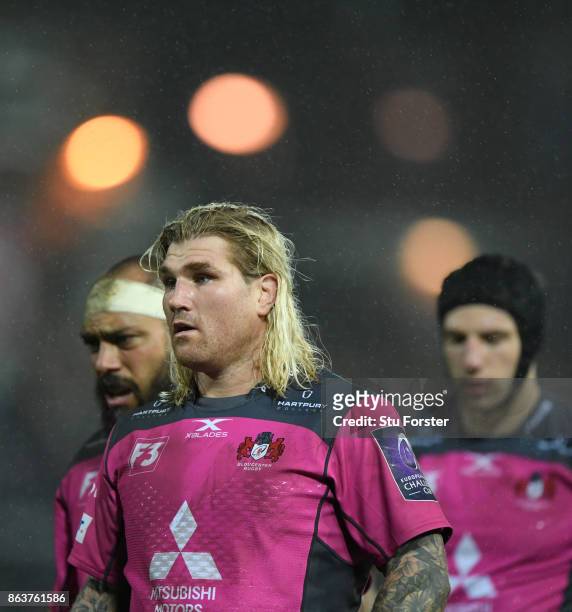 Gloucester player Richard Hibbard in action during the European Rugby Challenge Cup match between Gloucester Rugby and Agen at Kingsholm on October...