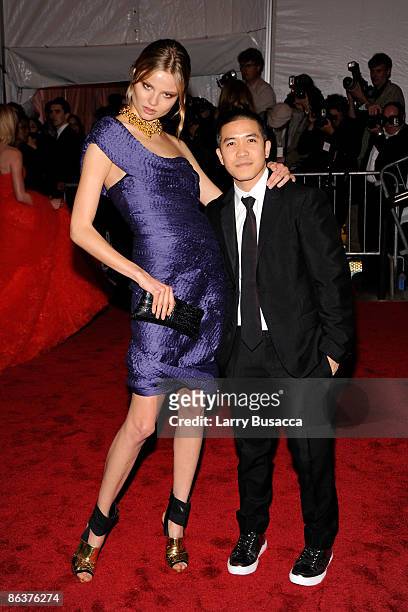 Magdalena Frackowiak and designer Thakoon Panichgul attend "The Model as Muse: Embodying Fashion" Costume Institute Gala at The Metropolitan Museum...