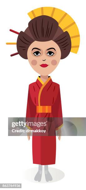 stockillustraties, clipart, cartoons en iconen met geisha - shikoku