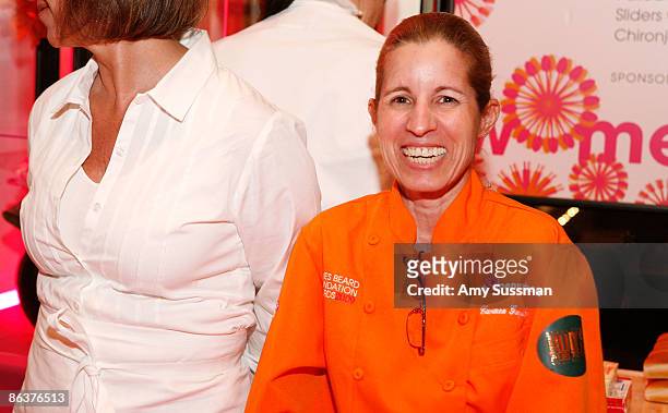 Chef Carmen Gonzalez visits the Rums of Puerto Rico booth at The 2009 James Beard Awards Gala at Avery Fisher Hall at Lincoln Center for the...