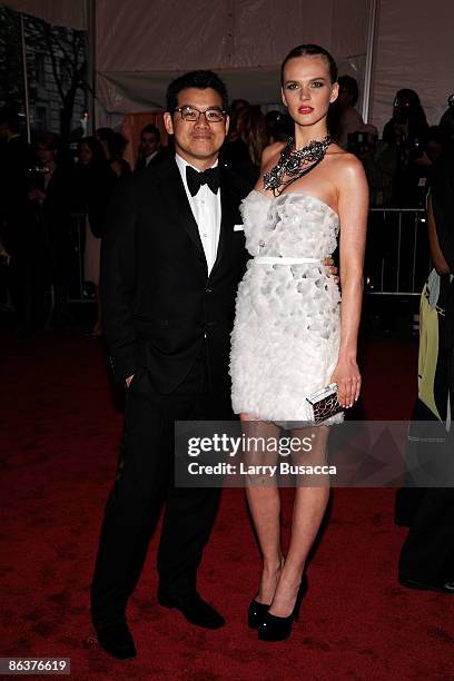 Fashion Designer Peter Som and model Anne V attend "The Model as Muse: Embodying Fashion" Costume Institute Gala at The Metropolitan Museum of Art on...