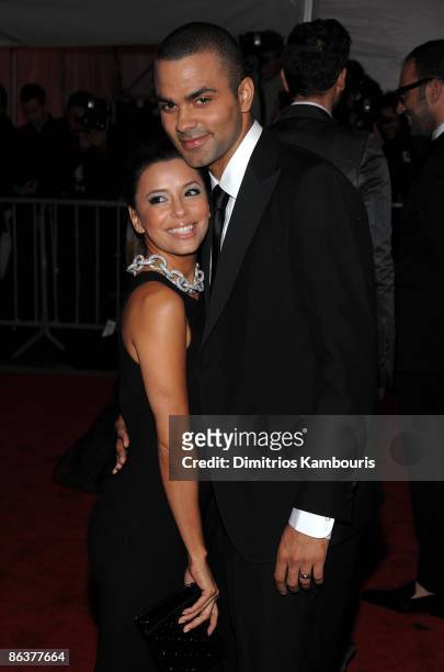 Actress Eva Longoria Parker and Tony Parker of the San Antonio Spurs attend "The Model as Muse: Embodying Fashion" Costume Institute Gala at The...
