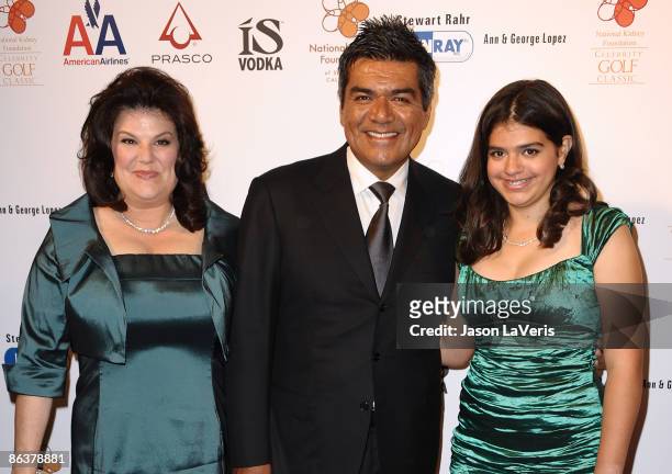 Ann Lopez, George Lopez and Mayan Lopez attend the 30th annual "The Gift of Life" celebration at the Beverly Wilshire Hotel on May 3, 2009 in Beverly...