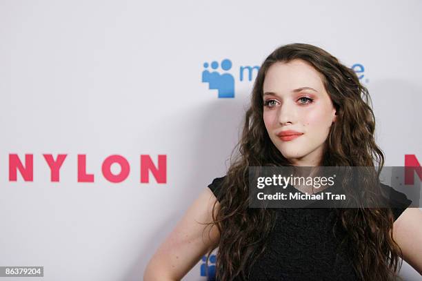 Actress Kat Dennings arrives to the NYLON Magazine and MYSPACE "Young Hollywood" party held at The Roosevelt Hotel on May 4, 2009 in Hollywood,...