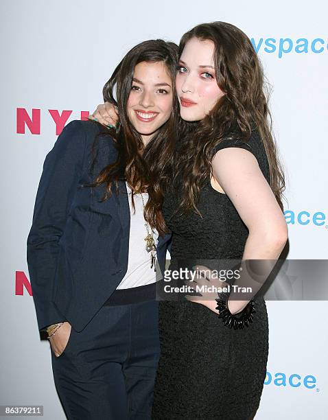 Actresses Olivia Thirlby and Kat Dennings arrive to the NYLON Magazine and MYSPACE "Young Hollywood" party held at The Roosevelt Hotel on May 4, 2009...