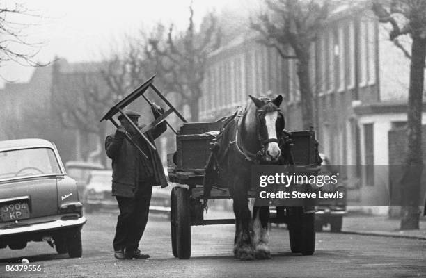 Rag-and-bone man on his rounds in the East End of London, 1960s.