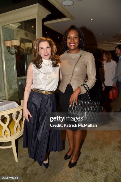Cathy Graham and Alexis Clark attend the launch of Second Bloom: Cathy Graham's Art of the Table hosted by Joanna Coles and Clinton Smith at Bergdorf...