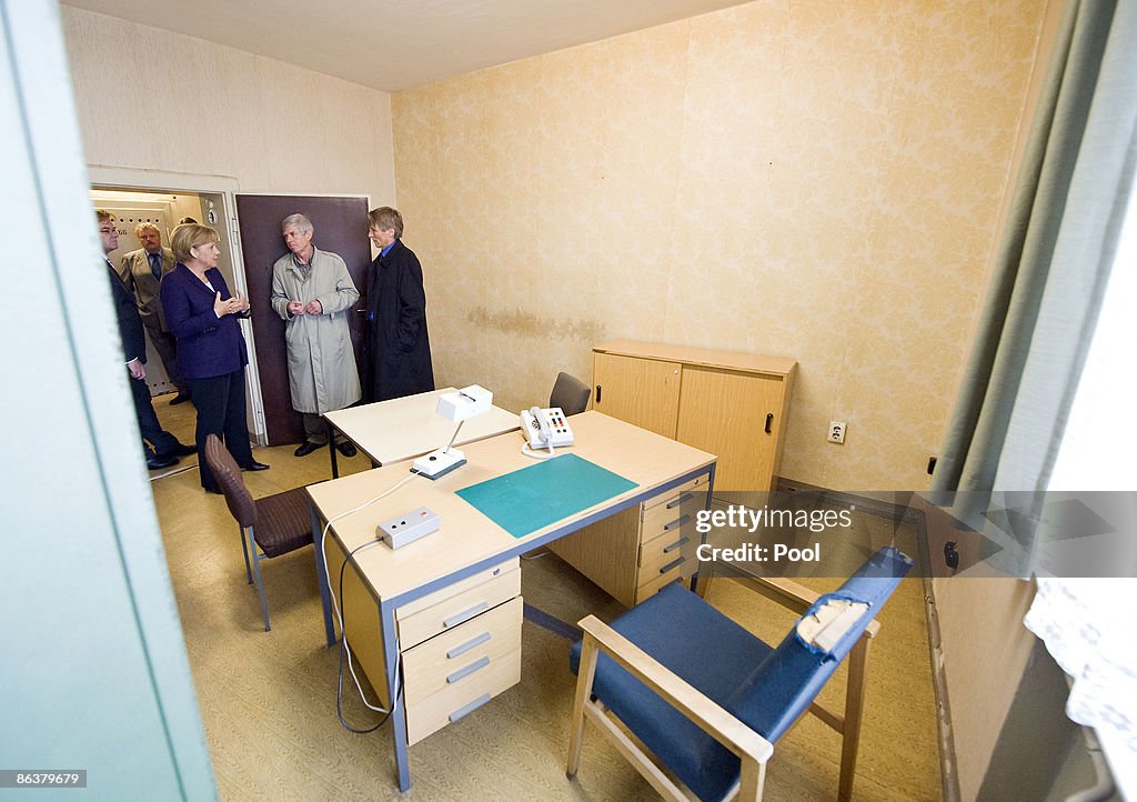 Merkel Visits Former Stasi Prison