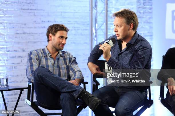 Actor Edward Holcroft and Shaun Dooley from BBC Drama 'Gunpowder' during a panel discussion at BUILD London on October 20, 2017 in London, England.