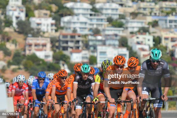 Members of CCC Sprandi Polkowice Team, a UCI Professional Continental cycling team based in Poland, during the second stage - the 206km Turkish...