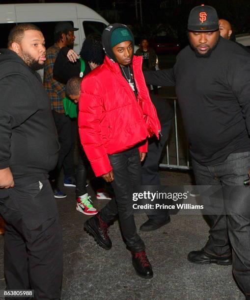 Playboi Carti attends a Party at Amora Lounge at Amora Lounge on October 20, 2017 in Atlanta, Georgia.