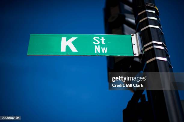 Street sign at 15th and K Streets in Washington, DC.