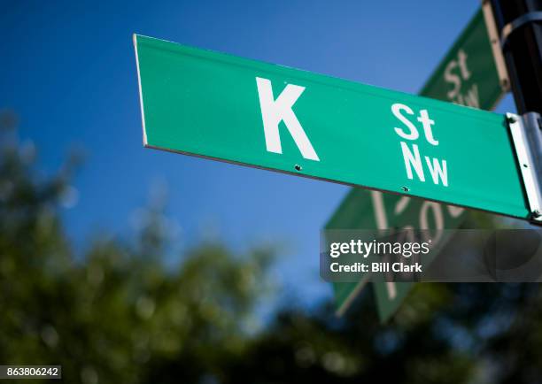 Street sign at 15th and K Streets in Washington, DC.