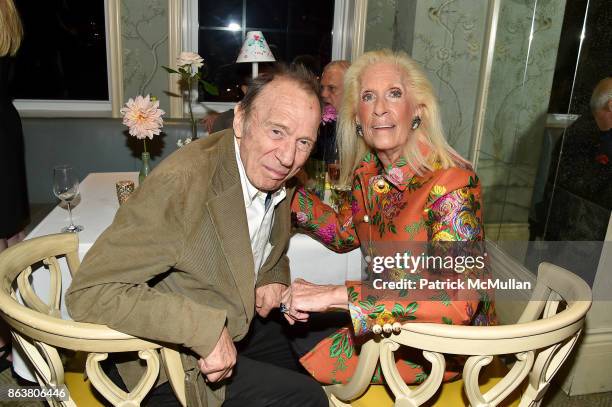 Anthony Haden-Guest and Cynthia Frank attend the launch of Second Bloom: Cathy Graham's Art of the Table hosted by Joanna Coles and Clinton Smith at...