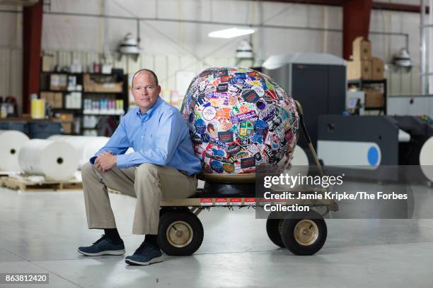 Founder and CEO of StickerGiant, John Fischer is photographed for Forbes Magazine on April 5, 2017 in Longmont, Colorado. PUBLISHED IMAGE. CREDIT...