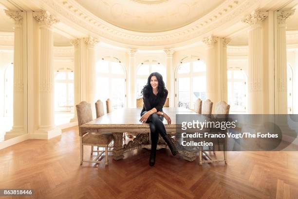 Founder of Alex and Ani, Carolyn Rafaelian is photographed for Forbes Magazine on April 8, 2017 at Belcourt Mansion in Newport, Rhode Island....
