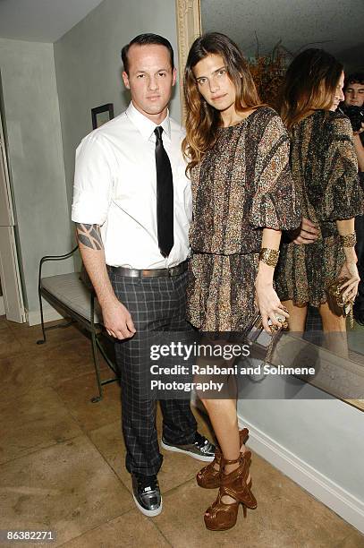 Alejandro Ingelmo and Lake Bell attend a cocktail party celebrating the 5th CFDA/Vogue Fashion Fund at a private residence on October 14, 2008 in New...