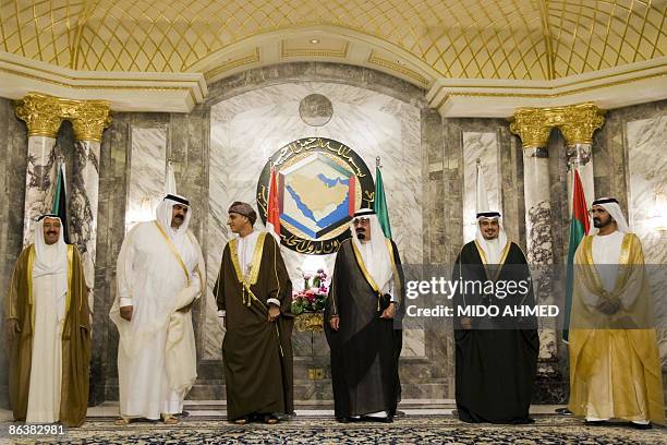 Kuwaiti Emir Sheikh Sabah al-Ahmed al-Sabah, Qatari Emir Sheikh Hamas bin Khalifa al-Thani, Omani Deputy Prime Minister Fahd bin Mahmud al-Said,...