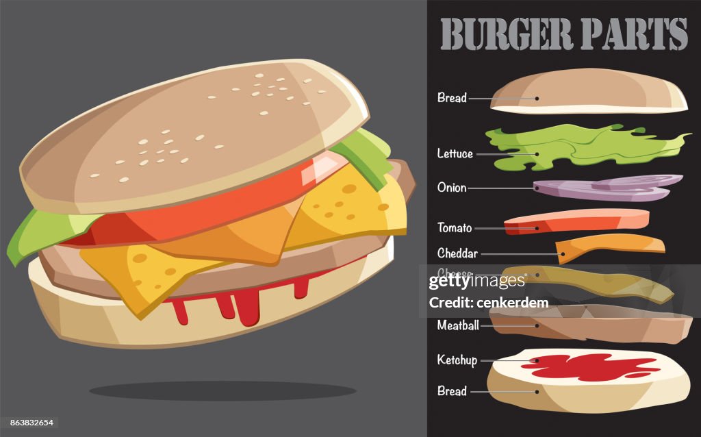 Burger parts graphic