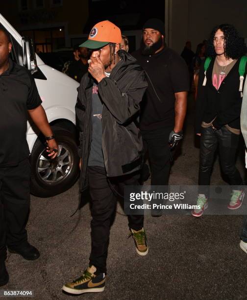 Travis Scott attends a Party at Amora Lounge in the early hours of the morning on October 20, 2017 in Atlanta, Georgia.