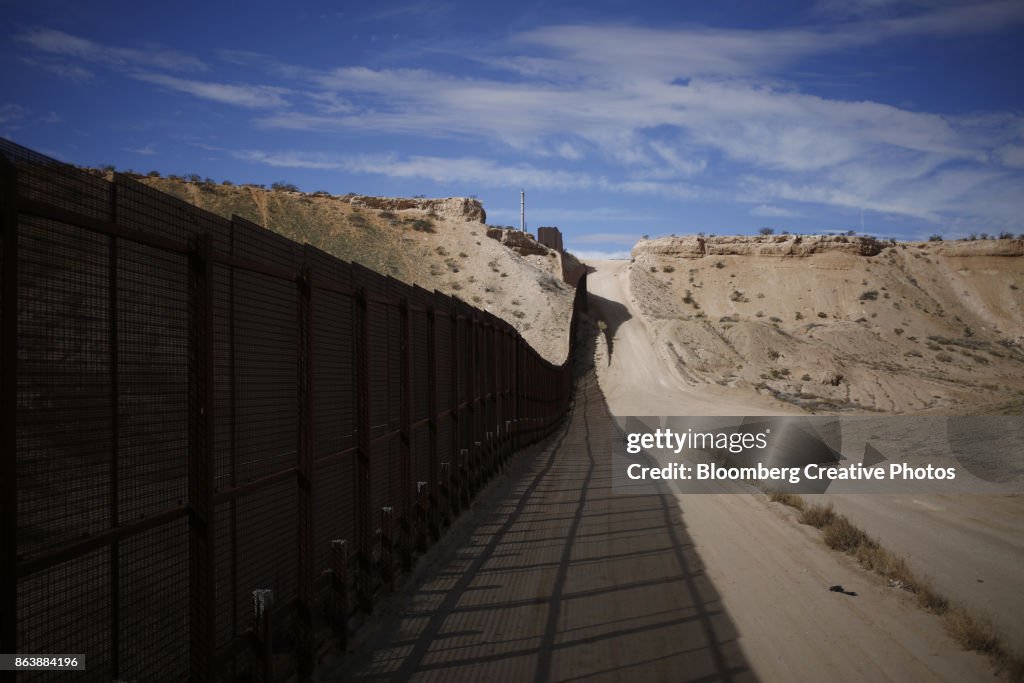 A border fence that separates the U.S. and Mexico