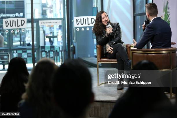 Singer-songwriter Noah Gundersen discusses his new album "White Noise" at Build Studio on October 20, 2017 in New York City.